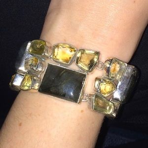 Labradorite & Citrine Sterling Bracelet